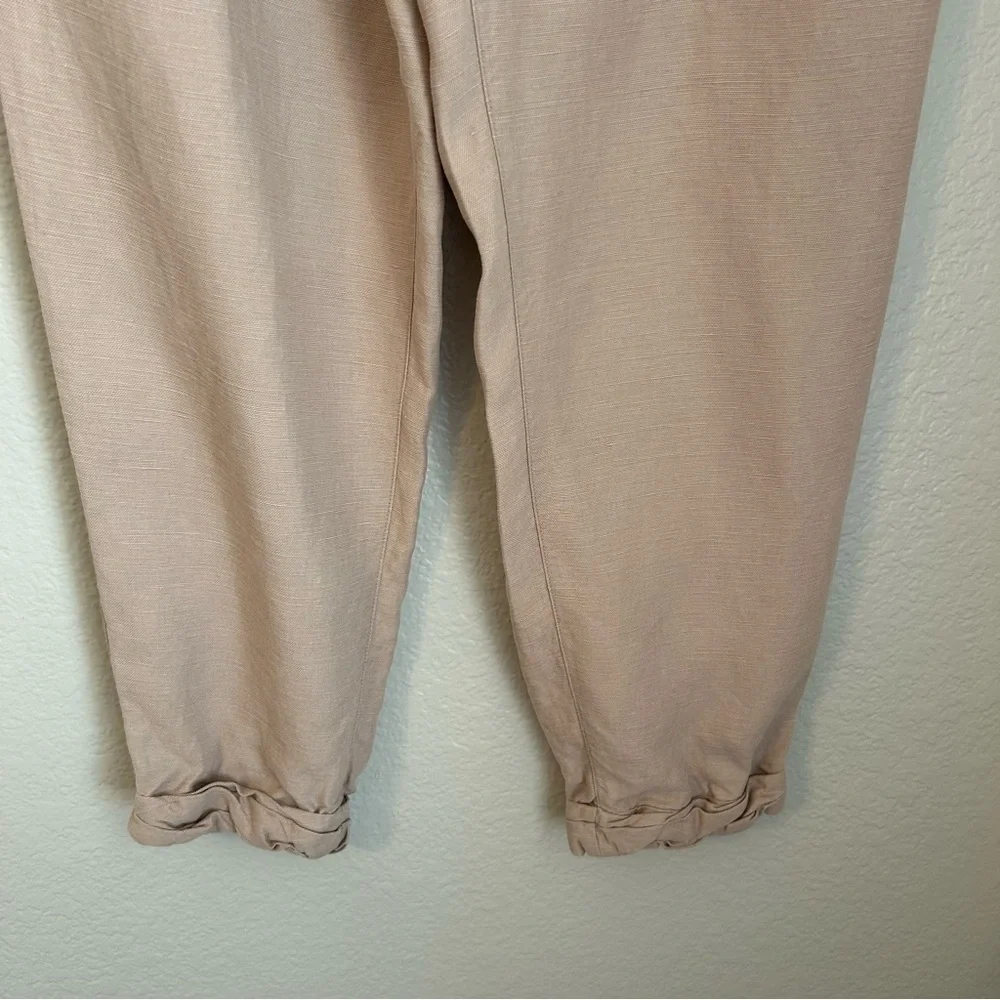 Wilfred x Aritzia Allant Cropped Rolled Hem Linen Blend Pant in Taupe, Size 2